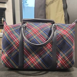 Talbots Navy and Beige Interior Zip-Top Handbag